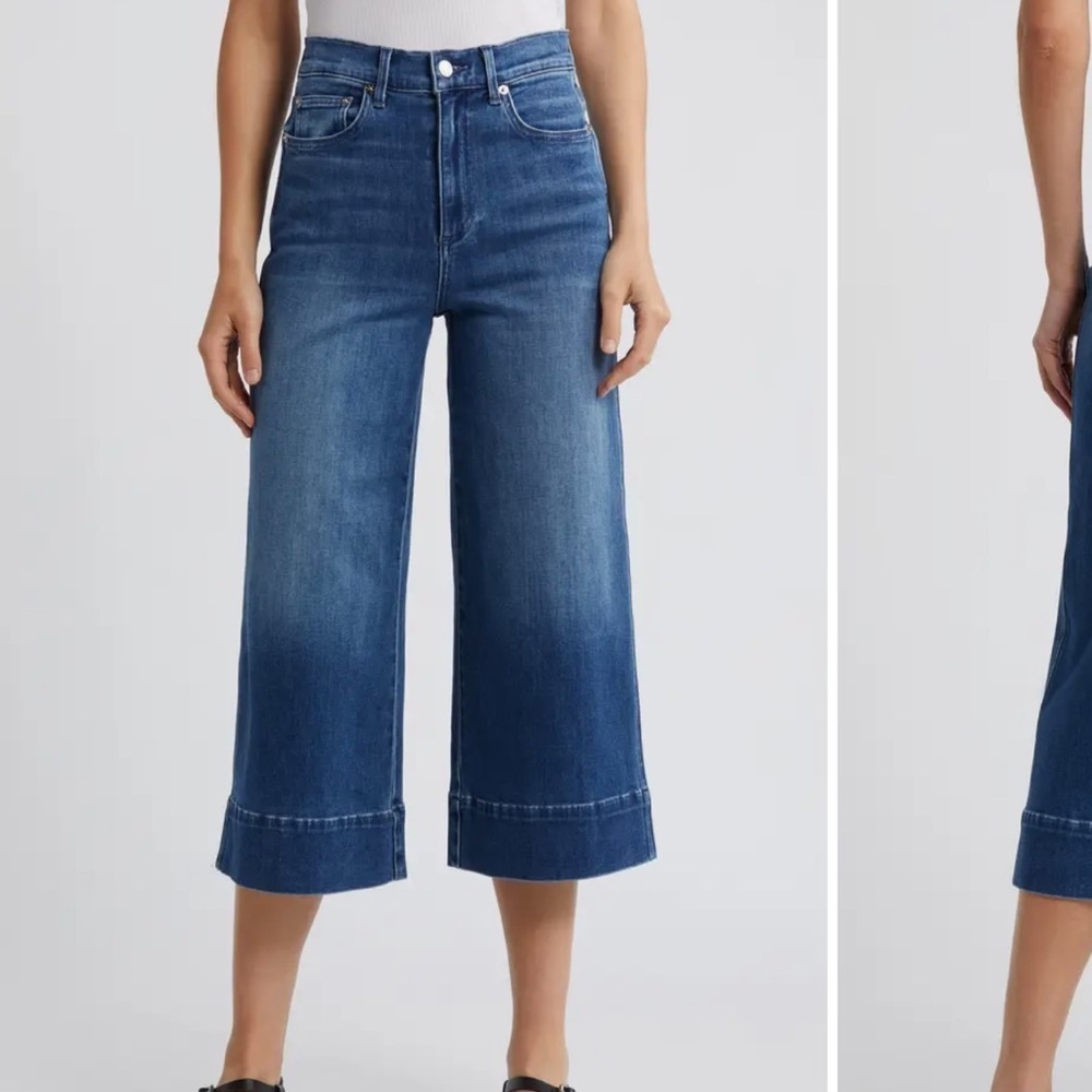 LE JEAN Rosie High Waist Crop Wide Leg Jeans